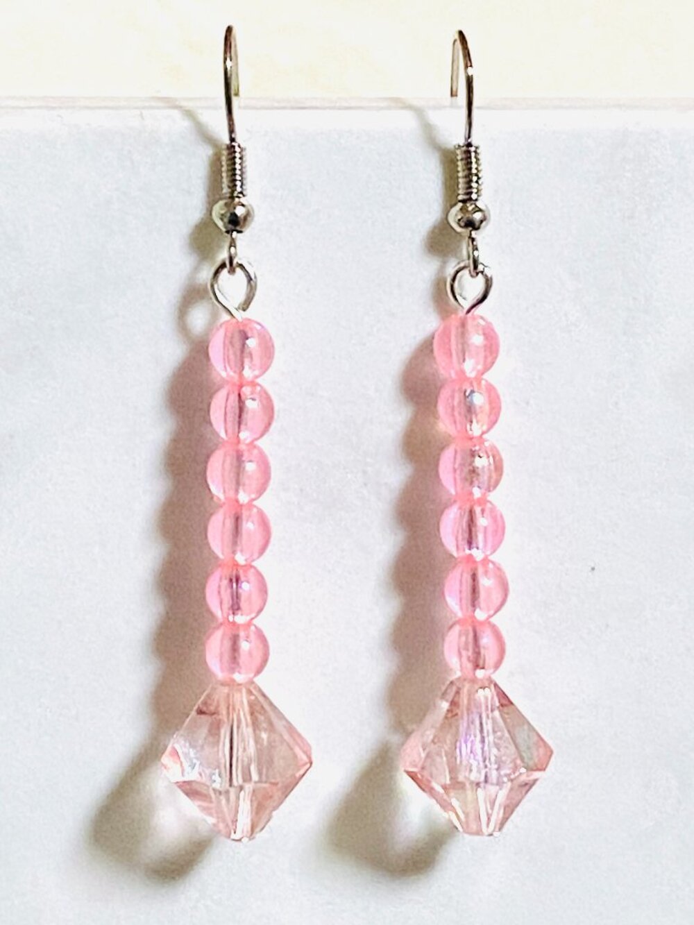 3/$10, Pink Faux Pearl Beaded Dangle Earrings